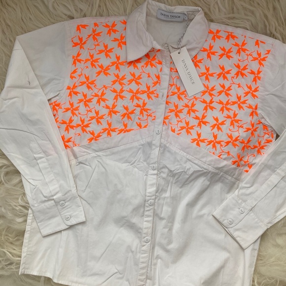 TANYA TAYLOR Embroidered Button-Up Top - Picture 10 of 14